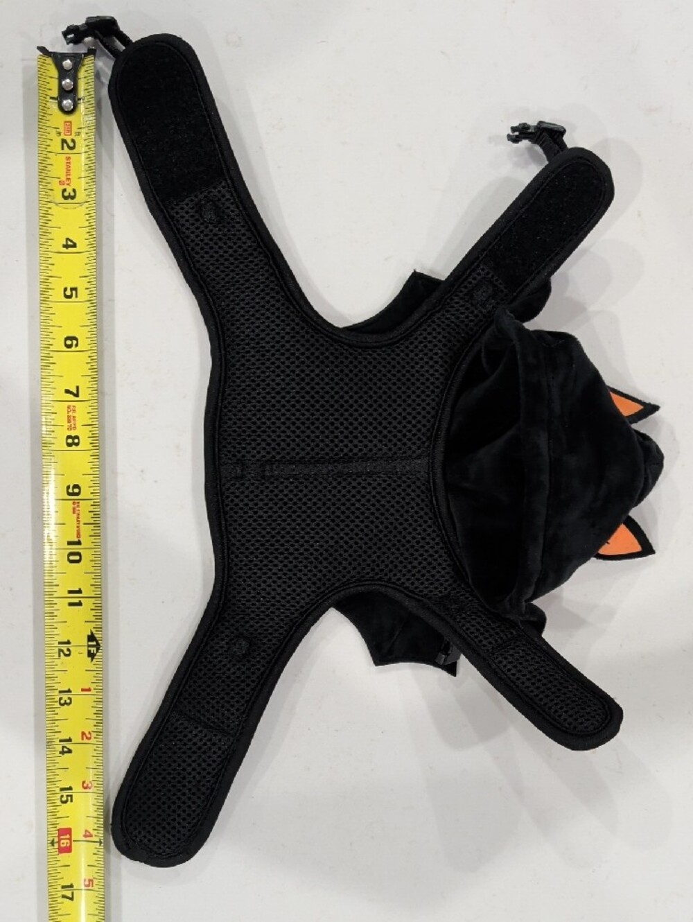 Black & Orange Bat Dog Hoodie with D-Ring Harness Small - Picture 3 of 3